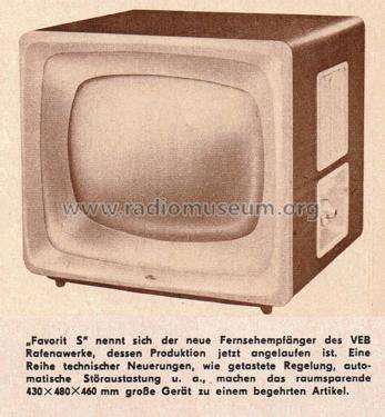 Favorit FE60000 ; Rafena Werke (ID = 2608455) Télévision