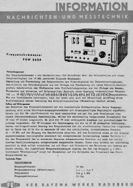 Frequenzhubmesser FHM265A; Rafena Werke (ID = 2501720) Equipment