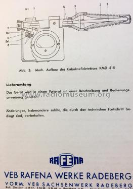 Kabelmessdetektor KMD615; Rafena Werke (ID = 2391429) Equipment