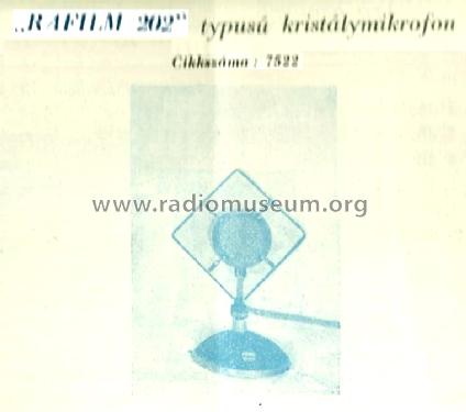 Rafilm kritálymikrofon 202; Rafilm Rádió és (ID = 1859305) Microfono/PU