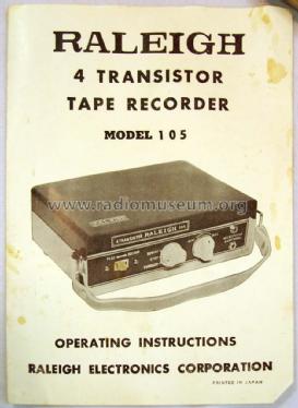 4 Transistor Tape Recorder 105; Raleigh Kaysons (ID = 2687954) R-Player