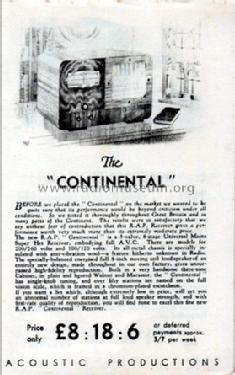 Continental ; RAP R.A.P. Ltd., (ID = 1557685) Radio