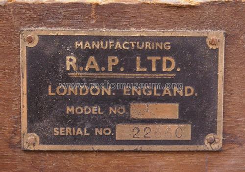 Radiogram ; RAP R.A.P. Ltd., (ID = 2095159) Radio