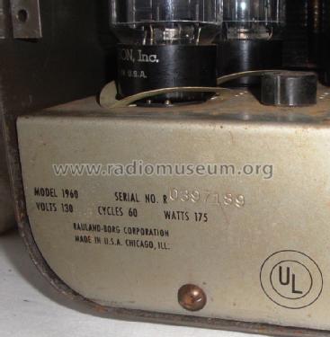 1960; Rauland Corp.; (ID = 1640255) Ampl/Mixer