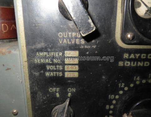 Cinema Amplifier A102; Raycophone Ltd., (ID = 2401412) Ampl/Mixer