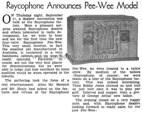 Pee-Wee ; Raycophone Ltd., (ID = 2414985) Radio