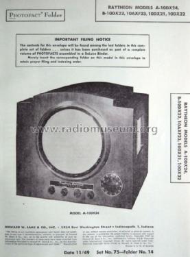 Belmont A-10DX24 Series B; Raytheon Mfg. Co.; (ID = 1773592) Television