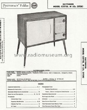 C2175B Ch= 21T38; Raytheon Mfg. Co.; (ID = 1768285) Television