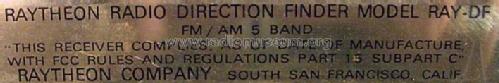 Direction Finder Ray-DF; Raytheon Mfg. Co.; (ID = 624955) Radio