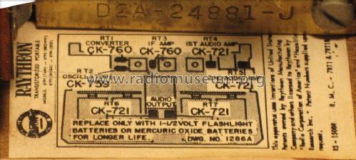 Transistor Radio 8TP1 Ch= 7RT1; Raytheon Mfg. Co.; (ID = 1359104) Radio