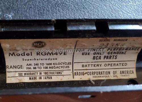 10 Transistor RGM49E; RCA RCA Victor Co. (ID = 2956279) Radio