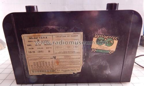 12AX Ch=RC1001C; RCA RCA Victor Co. (ID = 2933097) Radio
