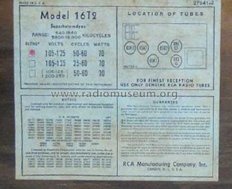 16T2 Ch= RC-509B; RCA RCA Victor Co. (ID = 394685) Radio