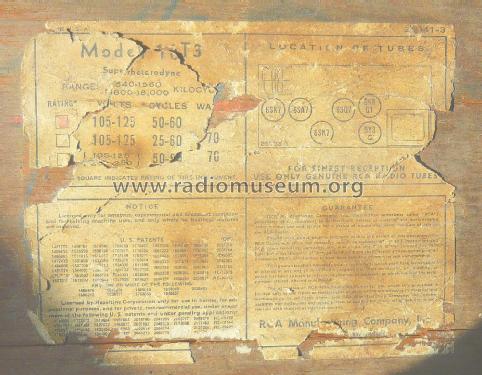 16T3 Ch= RC-509A; RCA RCA Victor Co. (ID = 1926937) Radio