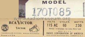 17OT085 ; RCA RCA Victor Co. (ID = 486046) Televisión