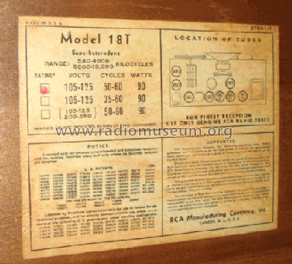 18T Ch= RC-511; RCA RCA Victor Co. (ID = 540033) Radio