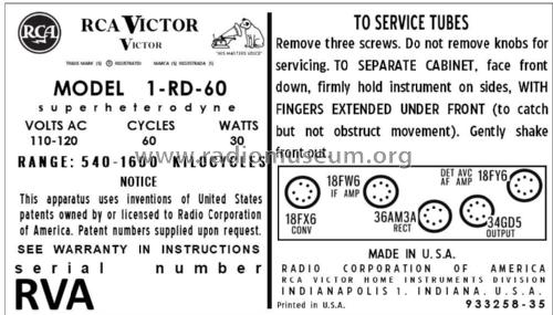 1-RD-60 Ch= RC-1202 ; RCA RCA Victor Co. (ID = 2923688) Radio