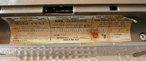 All Transistor Globe Trotter 1-T-5J ; RCA RCA Victor Co. (ID = 1437058) Radio