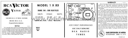 1X53 Ch= RC 1104B-1; RCA RCA Victor Co. (ID = 2916548) Radio