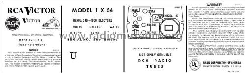 1X54 Ch= RC 1104B; RCA RCA Victor Co. (ID = 2916564) Radio