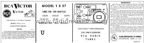 1X57 Ch= RC 1104A-1; RCA RCA Victor Co. (ID = 2916590) Radio