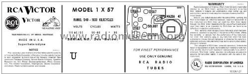 1X57 Ch= RC 1104A; RCA RCA Victor Co. (ID = 2916589) Radio