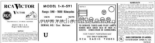 1X591 Gladwyn Ch= RC-1079K; RCA RCA Victor Co. (ID = 2923693) Radio