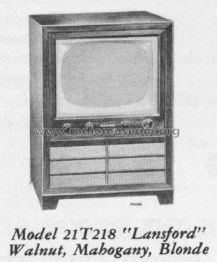 21T218 'Lansford' Ch= KCS72A; RCA RCA Victor Co. (ID = 1241430) Television