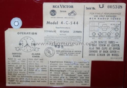 4C544 Ch= RC-1145; RCA RCA Victor Co. (ID = 466237) Radio