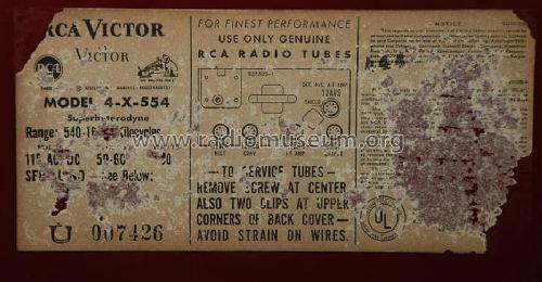 4X554 Ch= RC-1146; RCA RCA Victor Co. (ID = 1220174) Radio