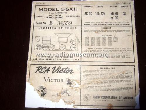 56X11 Ch= RC-1023A; RCA RCA Victor Co. (ID = 1618415) Radio