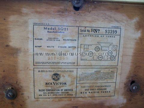 5Q21 ; RCA RCA Victor Co. (ID = 1092176) Radio