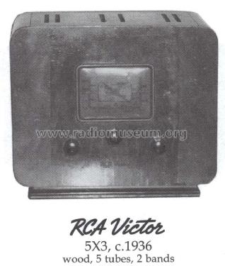 5X3 ; RCA RCA Victor Co. (ID = 1463412) Radio