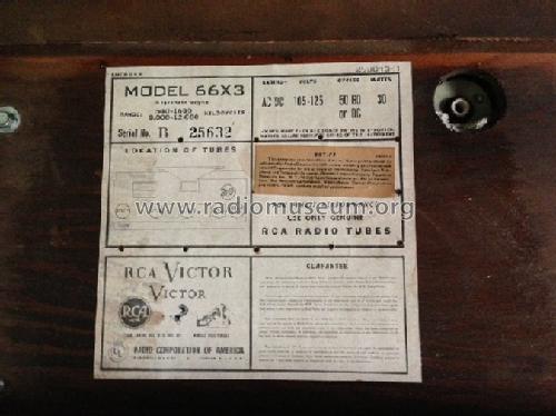 66X3 Ch= RC-1038; RCA RCA Victor Co. (ID = 1498043) Radio