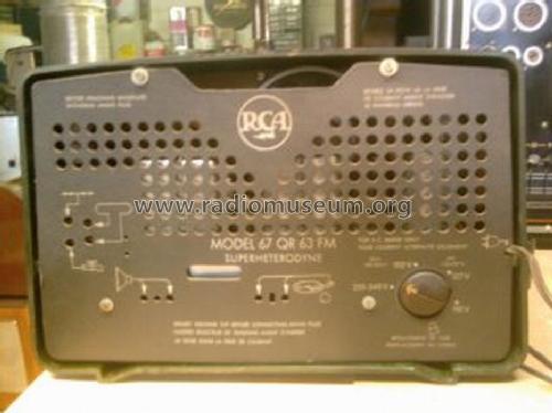 67 QR 63 FM Ch= RC 1174; RCA RCA Victor Co. (ID = 1165581) Radio