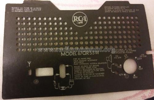 67 QR 53W ; RCA RCA Victor Co. (ID = 2500635) Radio