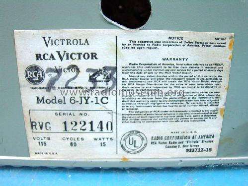6-JY-1C; RCA RCA Victor Co. (ID = 1523004) R-Player