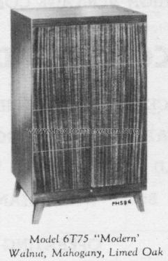 6T75 'Modern' Ch= KCS47AT; RCA RCA Victor Co. (ID = 1380366) Television