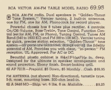 721 ; RCA RCA Victor Co. (ID = 2107096) Radio