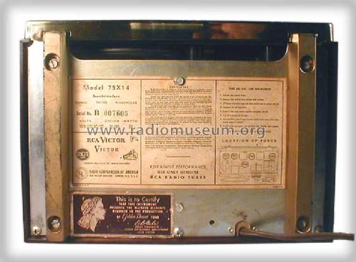 75X14 Ch= RC-1050B; RCA RCA Victor Co. (ID = 376393) Radio