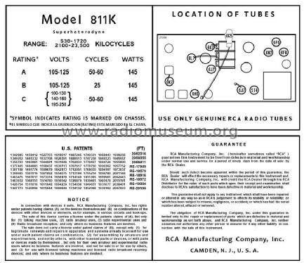 811K Ch= 7K3A; RCA RCA Victor Co. (ID = 2847265) Radio