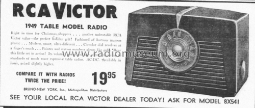 8X541 Ch= RC-1065C; RCA RCA Victor Co. (ID = 2709242) Radio