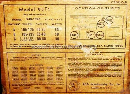 95T1 Ch= RC-323; RCA RCA Victor Co. (ID = 2876646) Radio