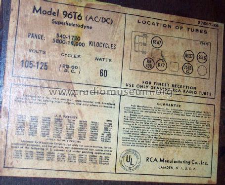 96T6 RC-399A; RCA RCA Victor Co. (ID = 634673) Radio