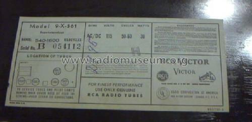 9X561 Ch= RC-1079B; RCA RCA Victor Co. (ID = 99714) Radio