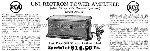 AP-935 Power Amp.; RCA RCA Victor Co. (ID = 1436539) Ampl/Mixer