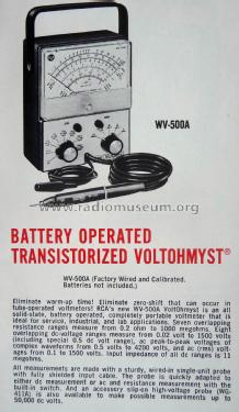 VoltOhmyst WV-500A; RCA RCA Victor Co. (ID = 3003154) Equipment