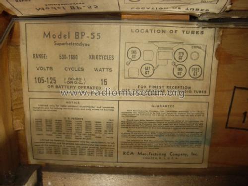 BP-55 Ch= RC-455; RCA RCA Victor Co. (ID = 1146994) Radio