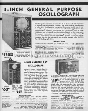 Cathode Ray Oscillograph 160 ; RCA RCA Victor Co. (ID = 992414) Ausrüstung