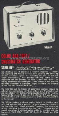 Color Bar/Dot/Crosshatch Gen. WR-64-A; RCA RCA Victor Co. (ID = 498852) Ausrüstung